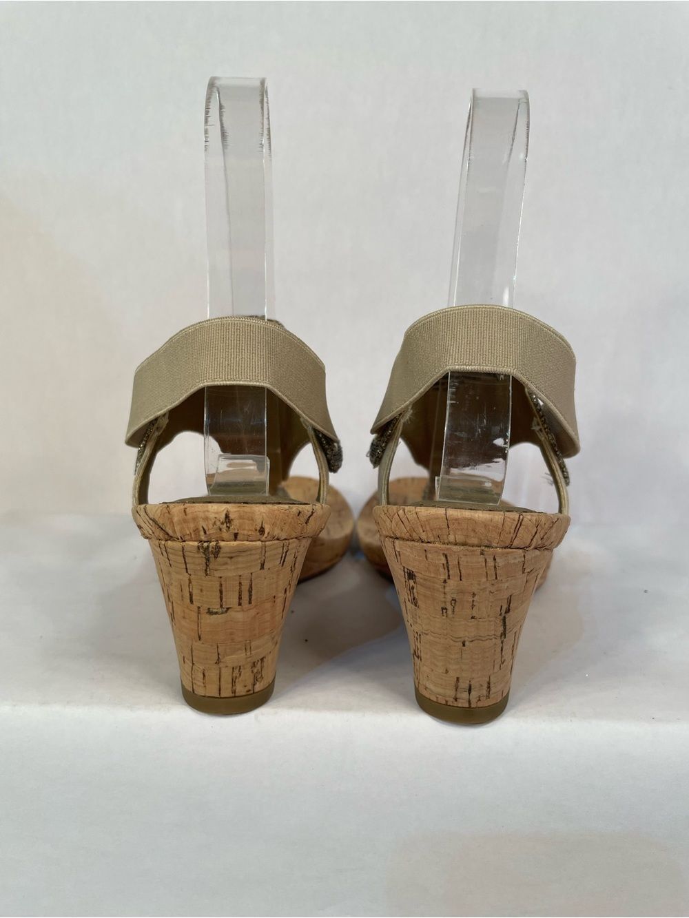 Silver Glitter Cork Thong Sandals - Women - Picture 7 of 8